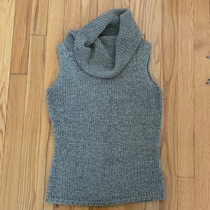 Beige knit sleeveless vest